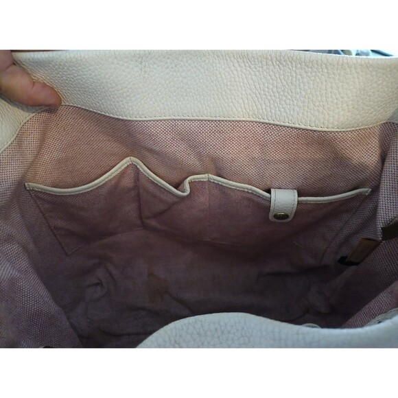 Dooney & Bourke White Pebble Grain Leather Hobo Shoulder Bag Logo Lock - Picture 8 of 16